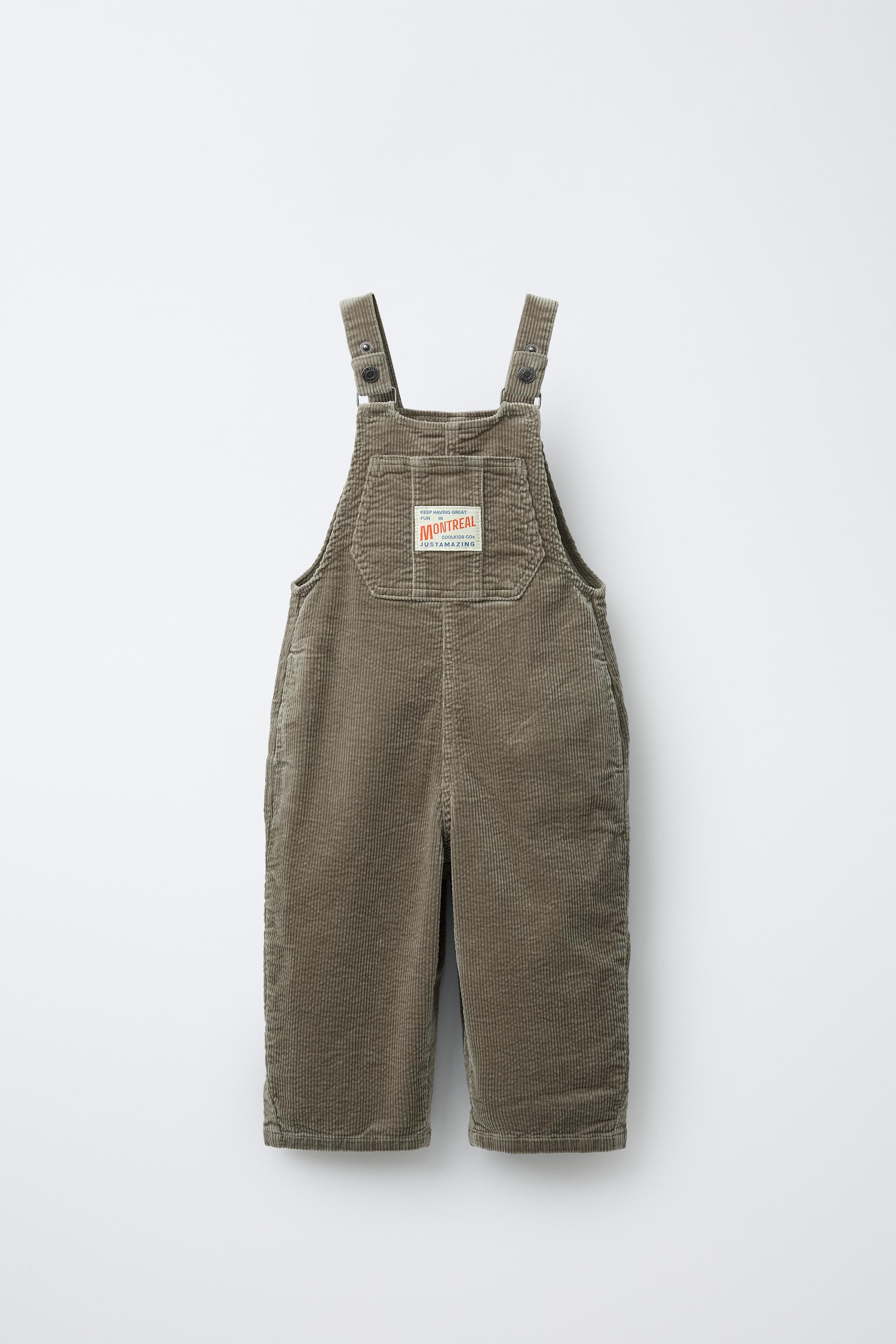 CORDUROY OVERALLS WITH LABEL